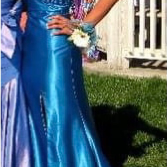 Blue strapless prom dress - Picture 12 of 12